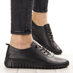 Skórzane półbuty na platformie T. Sokolski 4000 BLK czarne wiązane