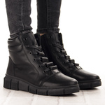 Skórzane Trzewiki damskie T.Sokolski Z25-250 czarne na platformie ocieplone
