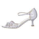 Skórzane sandałki damskie srebrne Kotyl 3825 srebrny ef buty taneczne