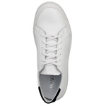 Skórzane półbuty sportowe męskie Moskała białe na grubej podeszwie