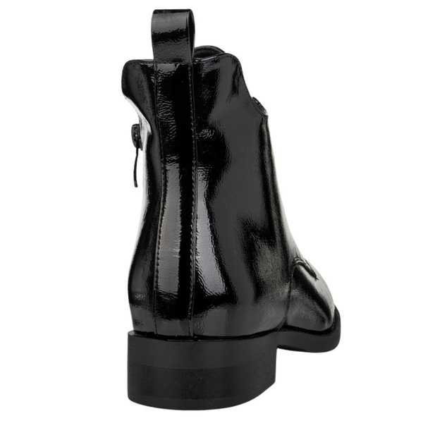 Eleganckie Botki lakierowane S.Barski HY52-525 czarne ocieplone