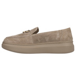 Zamszowe mokasyny damskie Filippo DP7216/25 BE beżowe z ozdobą