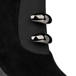 Zamszowe Botki damskie na koturnie D&A S.Barski MR52-106 czarne