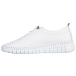 Skórzane półbuty na platformie T. Sokolski 4000 WHT białe wiązane