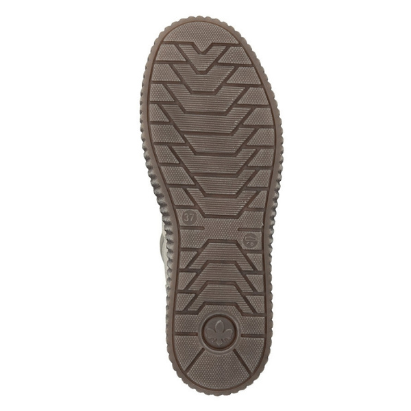 Skórzane Botki damskie Rieker Y4305-60 beżowe wygodne ocieplone