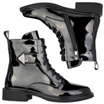 Czarne botki lakierowane damskie Filippo DBT7315/25 BK skórzane