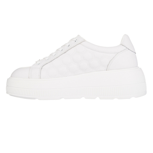 Białe sneakersy na platformie damskie skórzane Filippo DP7285/25 WH