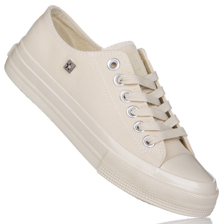 Beżowe trampki damskie monokolorystyczne Big Star NN274286 beige