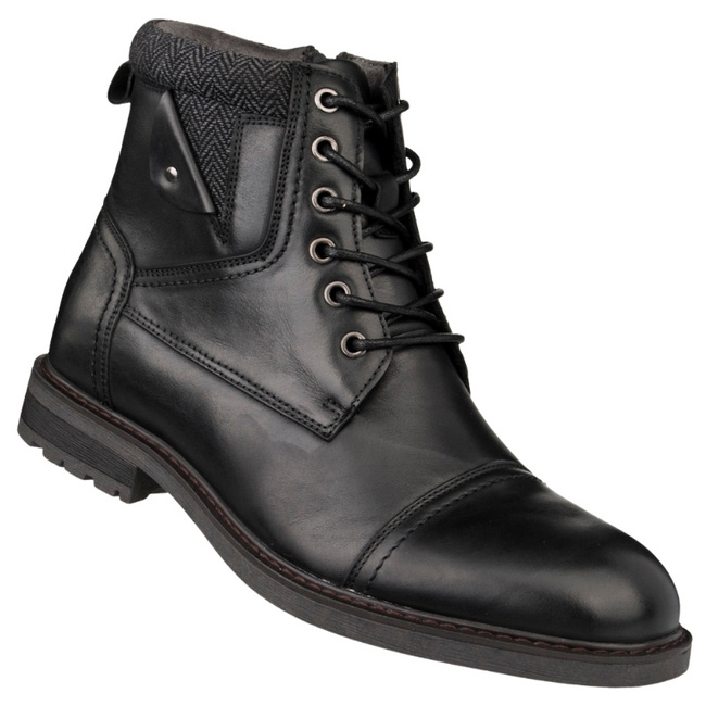 Skórzane trzewiki męskie T.Sokolski CH Z25-118 BLK czarne ocieplone