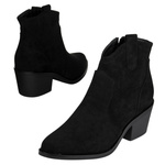 Botki kowbojki na obcasie zamszowe damskie S.Barski HY52-537 czarne