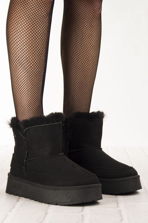 Śniegowce damskie mukluki Big Star SS274116 czarne ciepłe z futerkiem