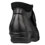 Skórzane botki damskie na rzepy Axel 1726 czarne tęgość H na haluksy