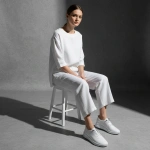 Skórzane półbuty na platformie T. Sokolski 4000 WHT białe wiązane