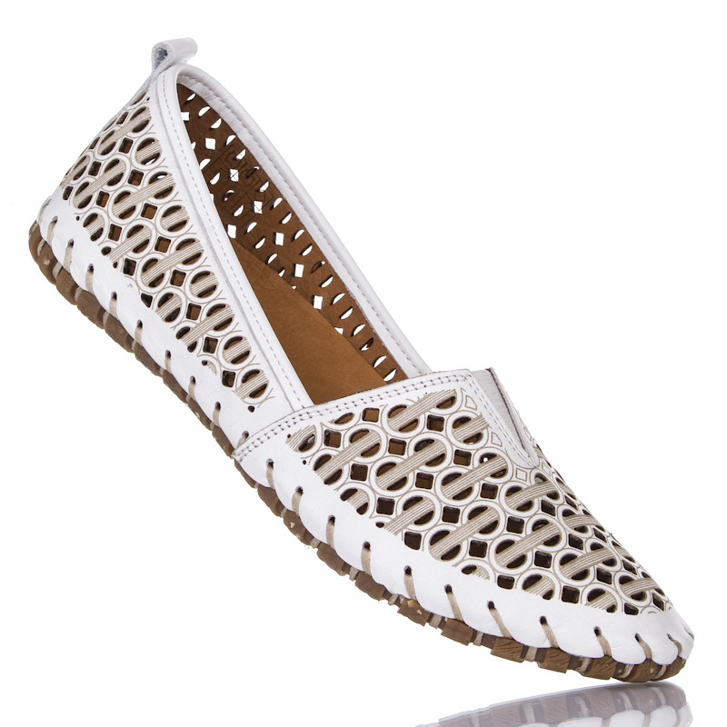 mokaren☆　0527 SREBRNE MOKASYNY Z METALICZNYM NADRUKIEM