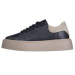 Czarne sneakersy damskie Filippo DP6119 BK BE skórzane na platformie