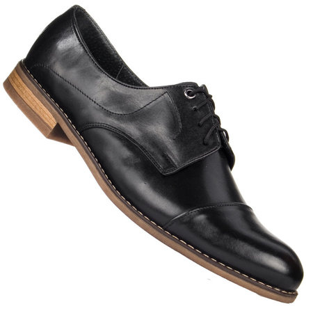 Półbut wizytowe Moskała 846 czarny rustic