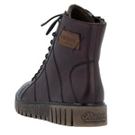 Skórzane Botki damskie Rieker Y3421-35 bordowe wygodne ocieplone