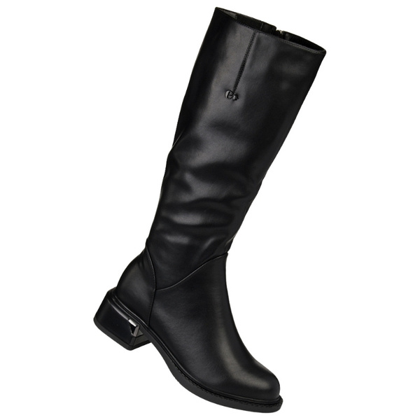 Kozaki damskie skórzane D&A by S.Barski CR52-110 black czarne