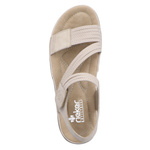 Sandały damskie na rzepy beżowe Rieker 64870-62 Beige z gumkami