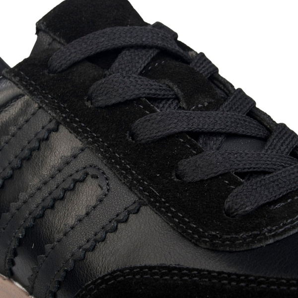 Czarne sneakersy na platformie damskie Filippo DP7408 BK skórzane