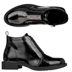 Eleganckie Botki lakierowane S.Barski HY52-506 czarne ocieplone