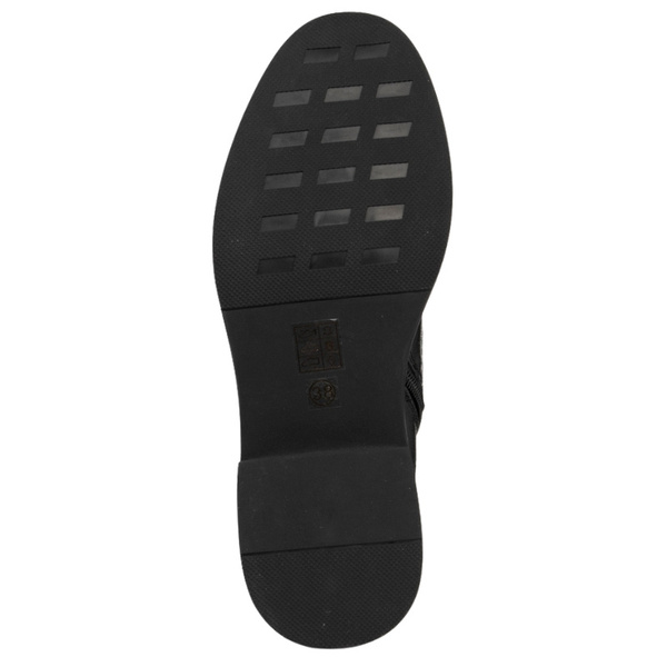 Skórzane botki trzewiki damskie Venezia V442-00816-01BLA czarne ocieplone