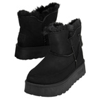 Śniegowce damskie mukluki Big Star SS274116 czarne ciepłe z futerkiem