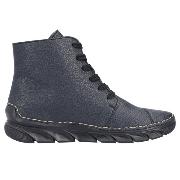 Granatowe Botki trzewiki damskie Rieker 55034-14 blue ciepłe zimowe