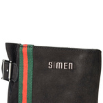 Czarne kozaki damskie Simen 1972A S04 skórzane ciepłe WEŁNA