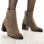 Zamszowe botki damskie Potocki 12743KH beżowe ocieplone wygodne