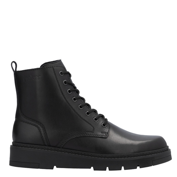 Trzewiki skórzane męskie Rieker 30101/00 H szerokie ciepłe OUTLET