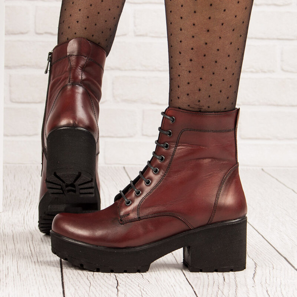 Botki T. SOKOLSKI SAR Z23-260 bordo skóra