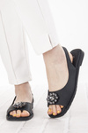 Eleganckie sandały damskie czarne S. Barski 078 casual z ozdoba