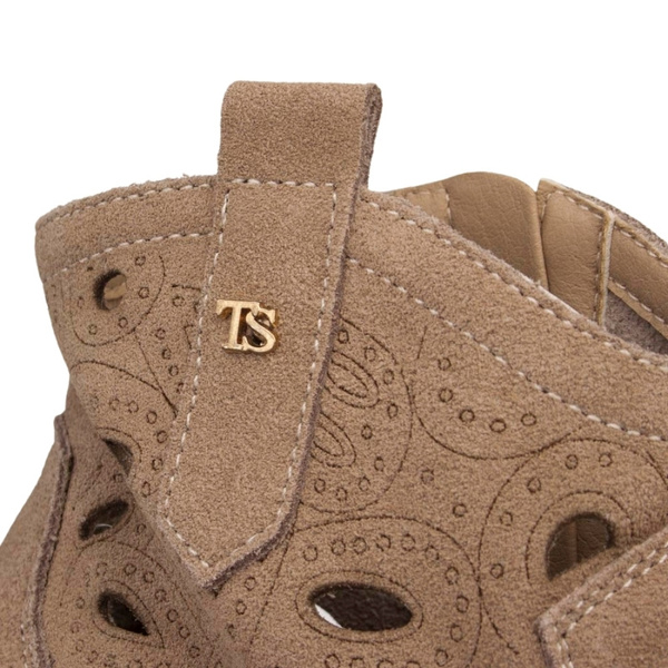 Skórzane Kowbojki damskie T.Sokolski HX Z25-166 beżowe ażurowe