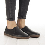 Buty Barefoot damskie wsuwane Helios 452 czarne skórzane Polskie