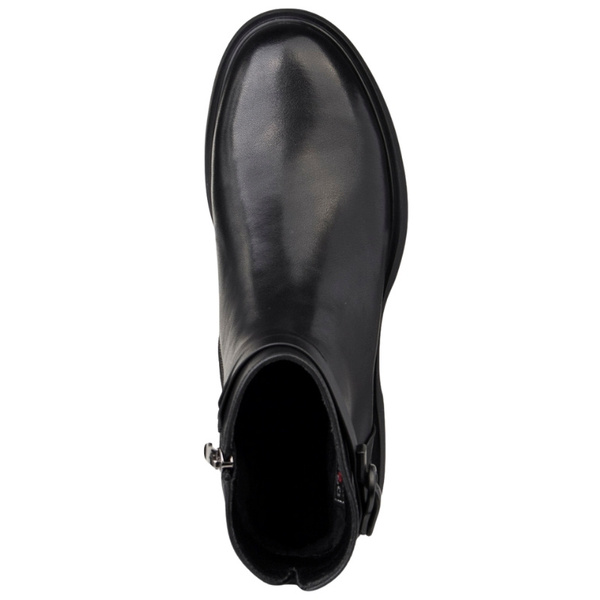 Czarne eleganckie botki damskie Filippo DBT7357/25 BK skórzane ocieplone