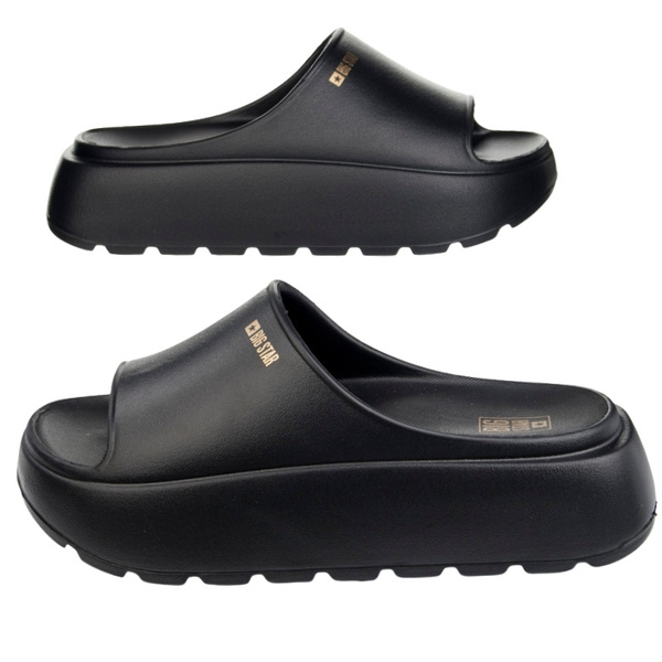 Damskie Klapki na platformie Big Star RR274A567 czarne eva lekkie