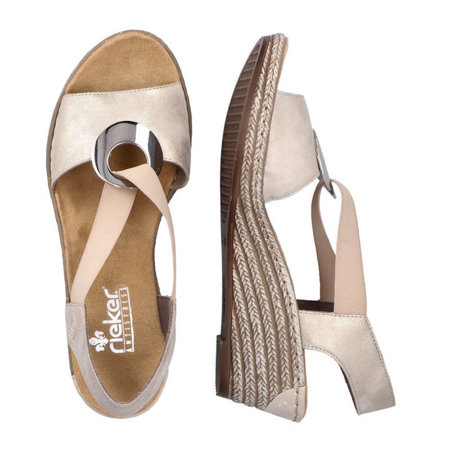 Sandały damskie Rieker 624H6-60 beige