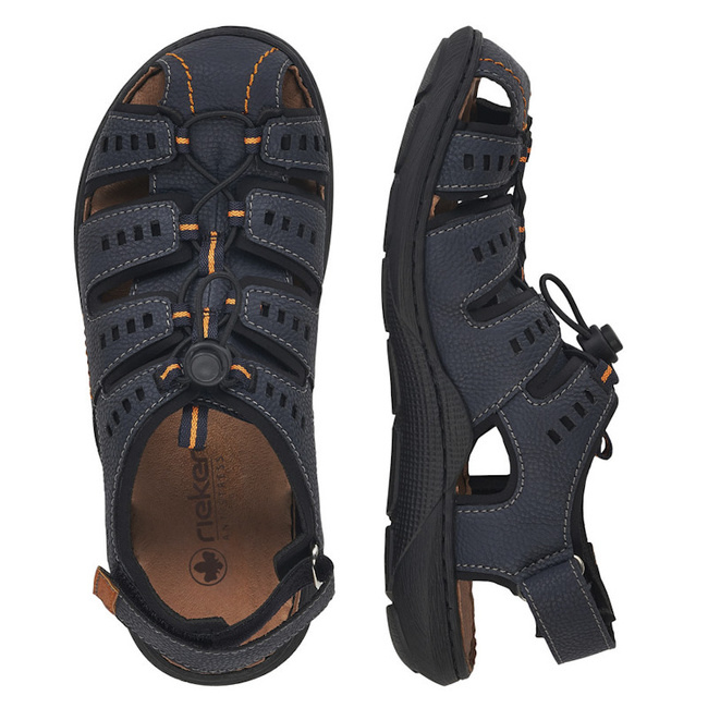 Sandały trekkingowe męskie Rieker 22021-14 blue grantowe zabudowane