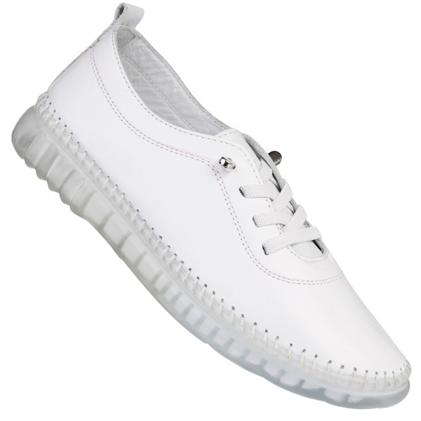 Białe półbuty skórzane T. Sokolski 303 WHT wiązane buty damskie