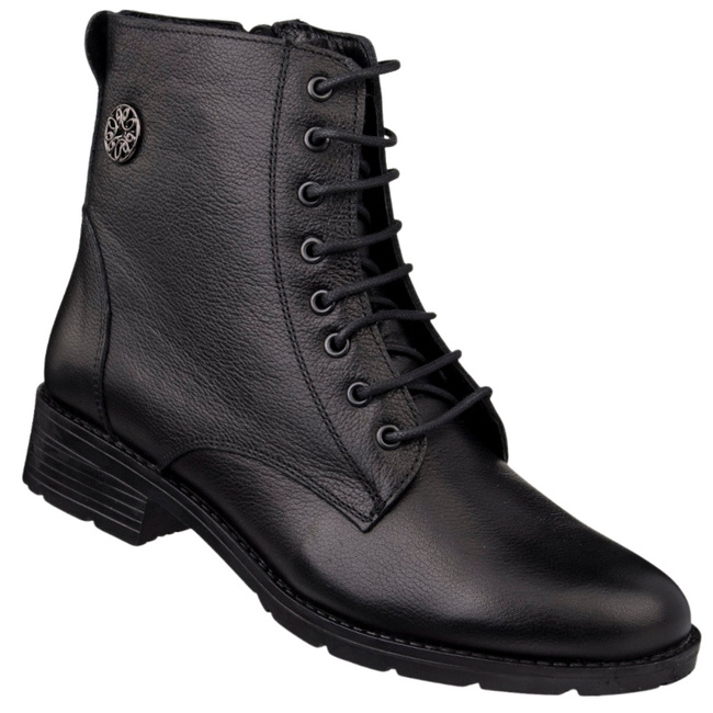 Botki damskie skórzane T. SOKOLSKI SAR Z25-348 BLK czarne ocieplone