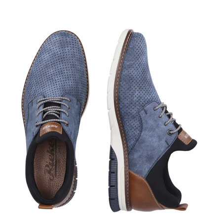 Półbuty męskie wiązane Rieker 14450-14 niebieskie