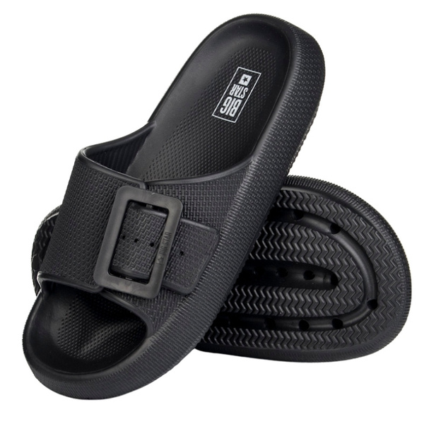 Damskie Klapki na platformie Big Star RR274A571 czarne eva lekkie