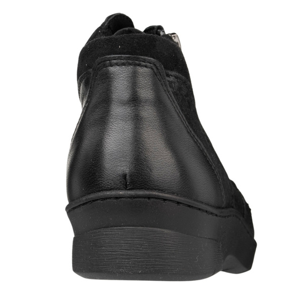 Skórzane botki damskie Axel 4513 czarne tęgość H na haluksy