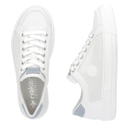 Półbuty damskie Rieker L8803-80 białe skóra