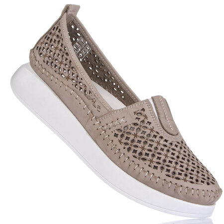 Skórzane półbuty na platformie damskie T. SOKOLSKI ARA 0712 grey szare