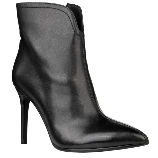 Botki na szpilce Venezia V428-00677-01BLA czarne skórzane wysokie