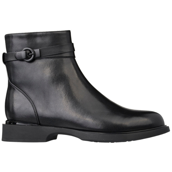 Czarne eleganckie botki damskie Filippo DBT7357/25 BK skórzane ocieplone