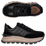 Czarne sneakersy na platformie damskie Filippo DP7408 BK skórzane