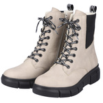 Beżowe Botki workery damskie Rieker X3414-60 ciepłe zimowe ocieplone